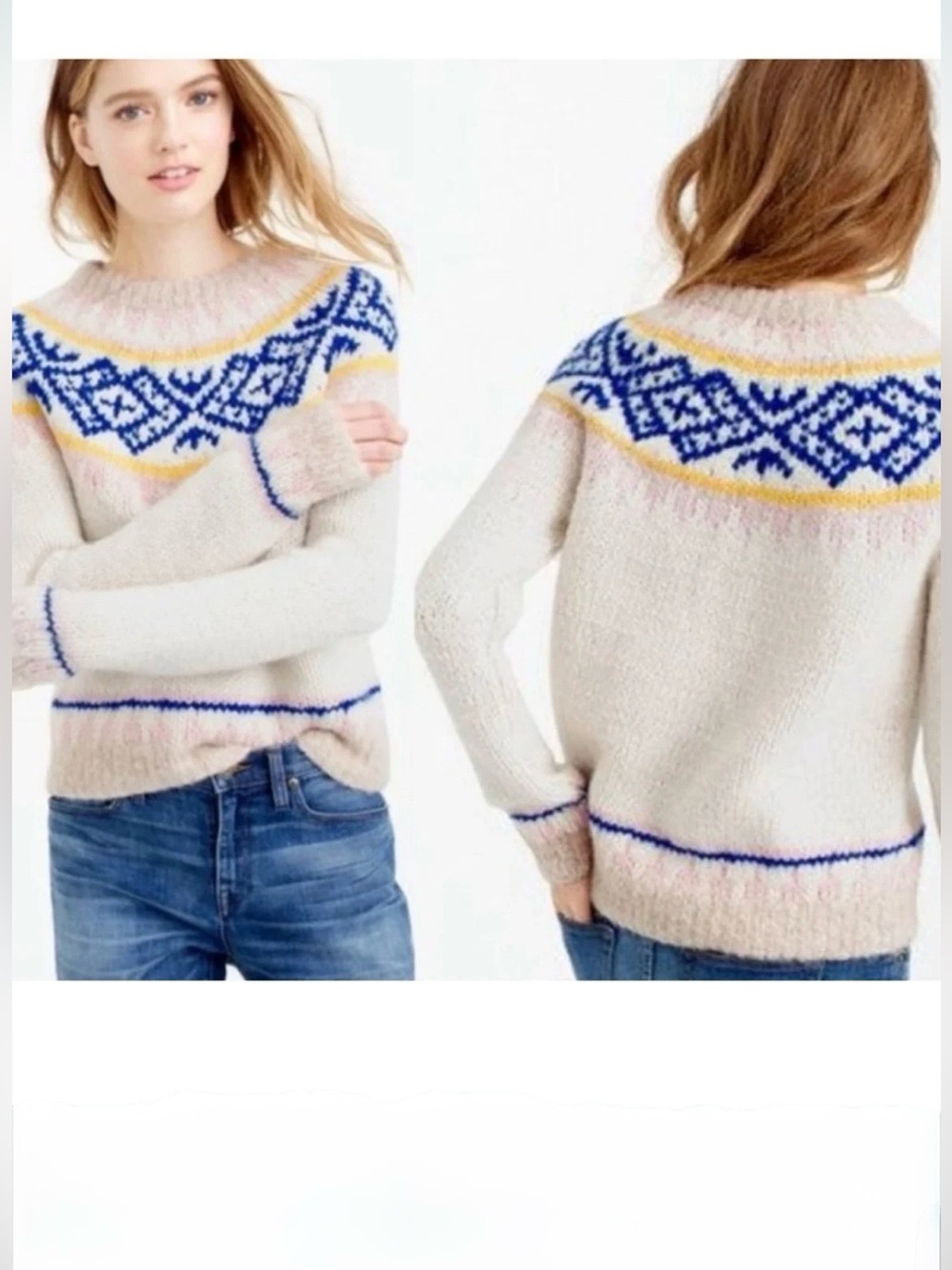 J Crew Collection Fair Isle wool and alpaca sweater. Size medium.